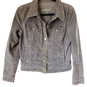 Gap 1969 Women's Corduroy Trucker Jacket Medium Button Up Denim Jean Y2k